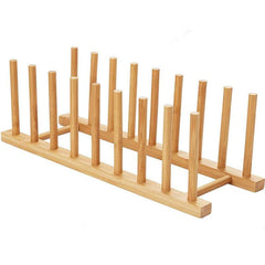 Bamboo Dish Plate Bowl Cup Rack Organizer for Kitchen Cabinet