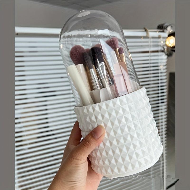 360 Rotation Dustproof Makeup Brush Storage Canister