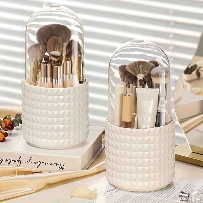 360 Rotation Dustproof Makeup Brush Storage Canister
