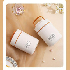 Stainless Steel Breakfast Cup with Insulated Handle - Hot/Cold Soup Container