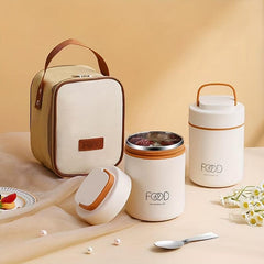 Stainless Steel Breakfast Cup with Insulated Handle - Hot/Cold Soup Container