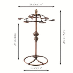 Retro Metal Wine Glass Holder 6 Hooks Freestanding Upside down Display Stand