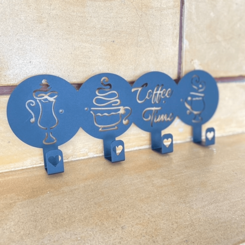 Decorative Kitchen Hooks Coffee Time Design Wall Hanger