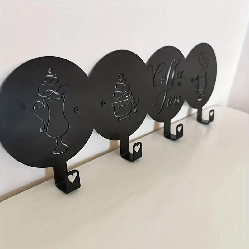 Decorative Kitchen Hooks Coffee Time Design Wall Hanger