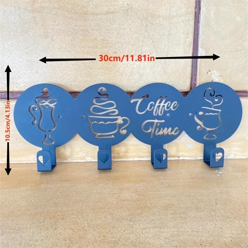Decorative Kitchen Hooks Coffee Time Design Wall Hanger