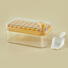 Double Layer Ice Cube Maker Silicone Square Ice Mold with Ice Scraper