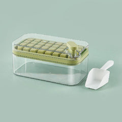 Double Layer Ice Cube Maker Silicone Square Ice Mold with Ice Scraper