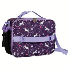 Prints Lunch Bag Double Insulated Water Resistant Fabric Adjustable Strap