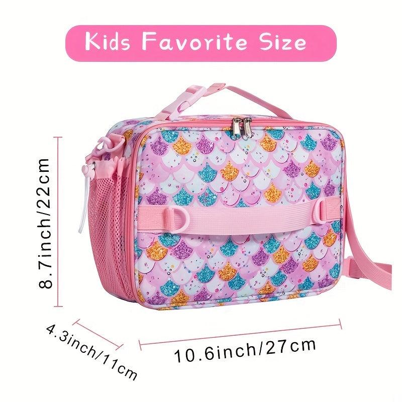 Prints Lunch Bag Double Insulated Water Resistant Fabric Adjustable Strap