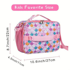 Prints Lunch Bag Double Insulated Water Resistant Fabric Adjustable Strap