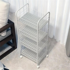 1pc Kitchen Storage Rack Floor Movable Shelf Bathroom Corner Storage Rack