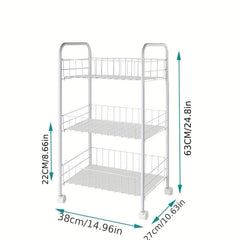 1pc Kitchen Storage Rack Floor Movable Shelf Bathroom Corner Storage Rack
