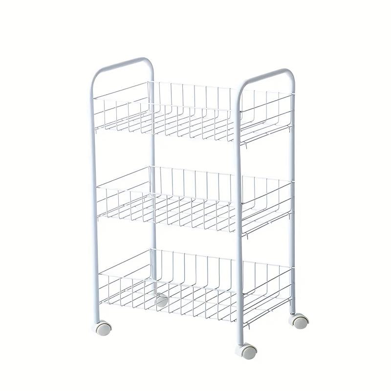 1pc Kitchen Storage Rack Floor Movable Shelf Bathroom Corner Storage Rack