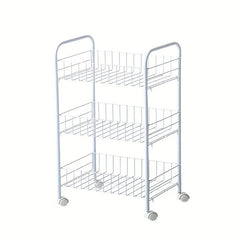 1pc Kitchen Storage Rack Floor Movable Shelf Bathroom Corner Storage Rack