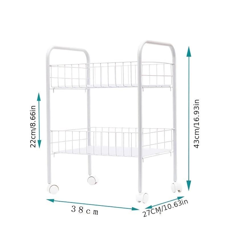 1pc Kitchen Storage Rack Floor Movable Shelf Bathroom Corner Storage Rack