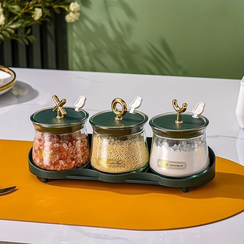 3pcs Seasoning Jar Set High End Salt and Spice Container