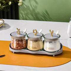 3pcs Seasoning Jar Set High End Salt and Spice Container