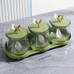3pcs Seasoning Jar Set High End Salt and Spice Container