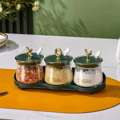 3pcs Seasoning Jar Set High End Salt and Spice Container