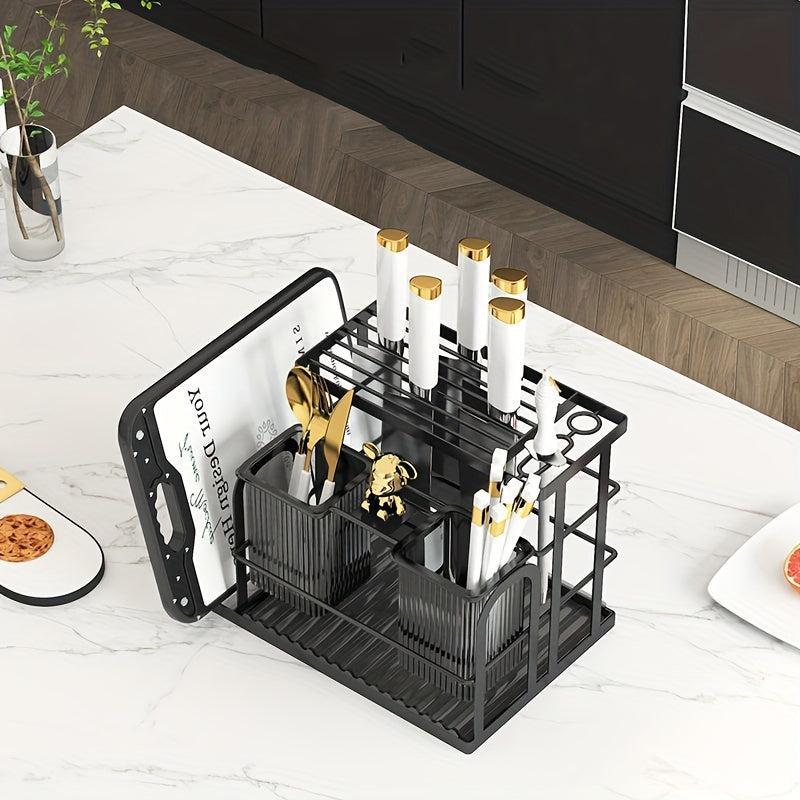Wall Mounted Kitchen Tool Holder with Cutlery and Cutting Board Rack