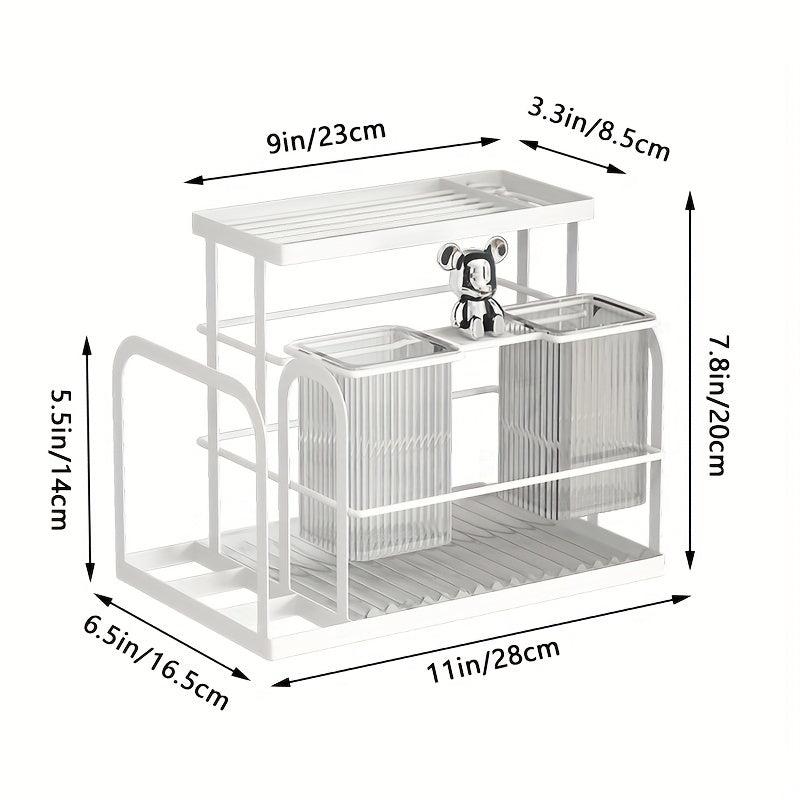 Wall Mounted Kitchen Tool Holder with Cutlery and Cutting Board Rack