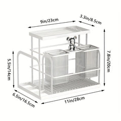 Wall Mounted Kitchen Tool Holder with Cutlery and Cutting Board Rack