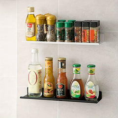 Metal Wall Mount Spice Racks Kitchen Shelf Spice Storage Organizer