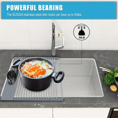 Roll Up Dish Drying Rack Kitchen Sink Drain Basket