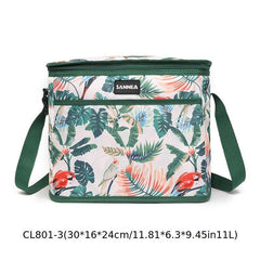 Flower Pattern Picnic Lunch Insulation Shoulder Bag For Teens