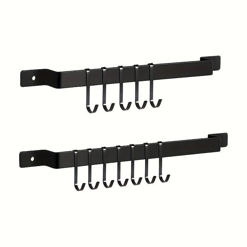Kitchen Rail Utensil Rack With 5 Hooks Hanging Utensils Holder