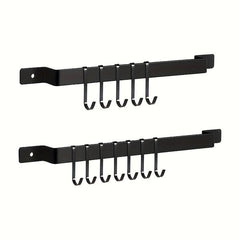 Kitchen Rail Utensil Rack With 5 Hooks Hanging Utensils Holder
