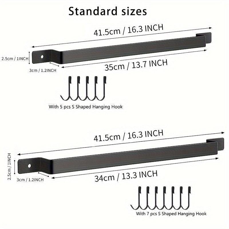 Kitchen Rail Utensil Rack With 5 Hooks Hanging Utensils Holder