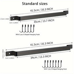 Kitchen Rail Utensil Rack With 5 Hooks Hanging Utensils Holder