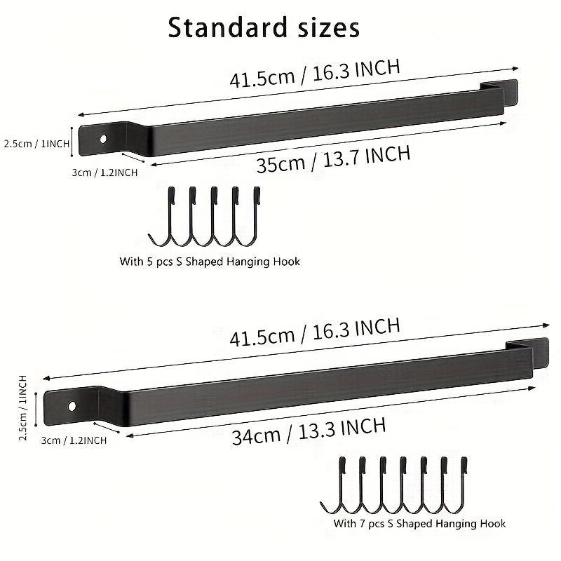 Kitchen Rail Utensil Rack With 5 Hooks Hanging Utensils Holder