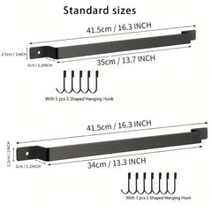 Kitchen Rail Utensil Rack With 5 Hooks Hanging Utensils Holder