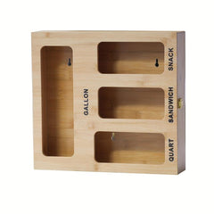 Bamboo Ziplock Bag Organizer for Kitchen Drawers