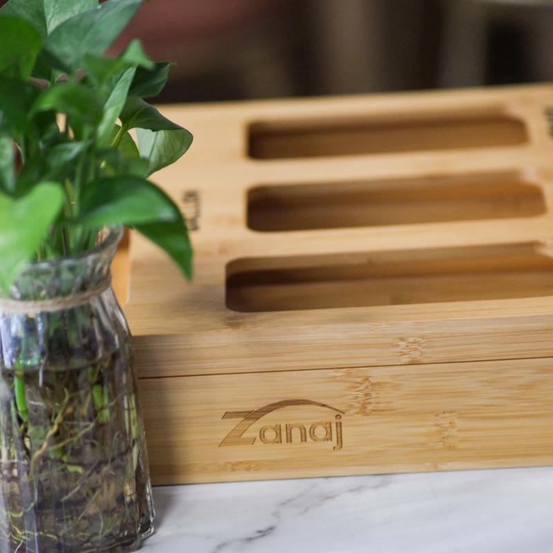 Bamboo Ziplock Bag Organizer for Kitchen Drawers