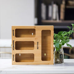 Bamboo Ziplock Bag Organizer for Kitchen Drawers