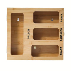 Bamboo Ziplock Bag Organizer for Kitchen Drawers