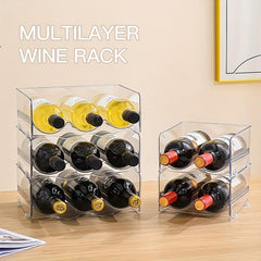Clear Stackable Wine Bottle Organizer
