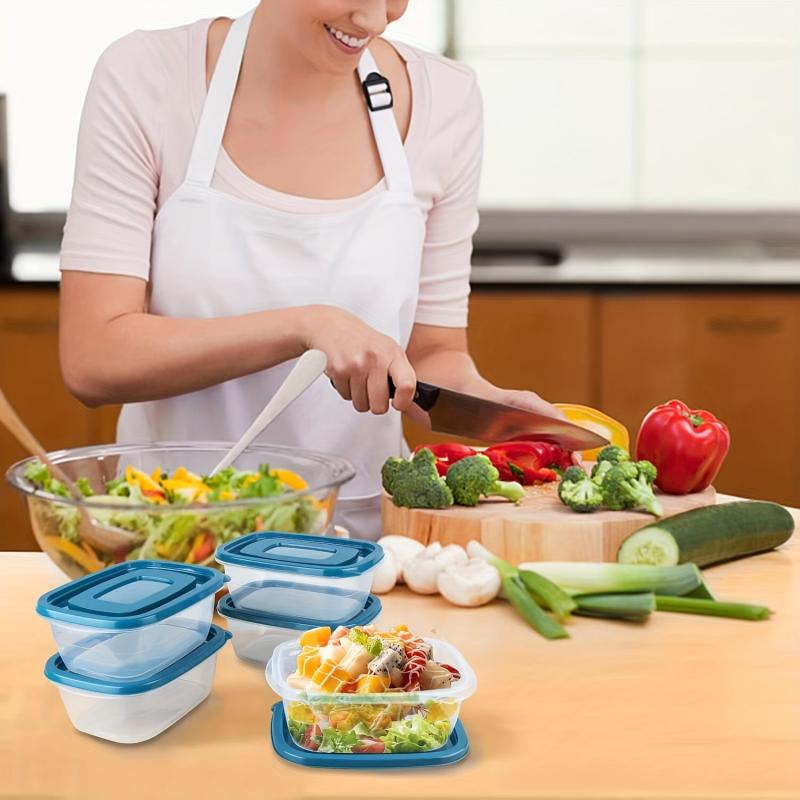 10pcs Plastic Food Storage Container Fridge Microwave Bento