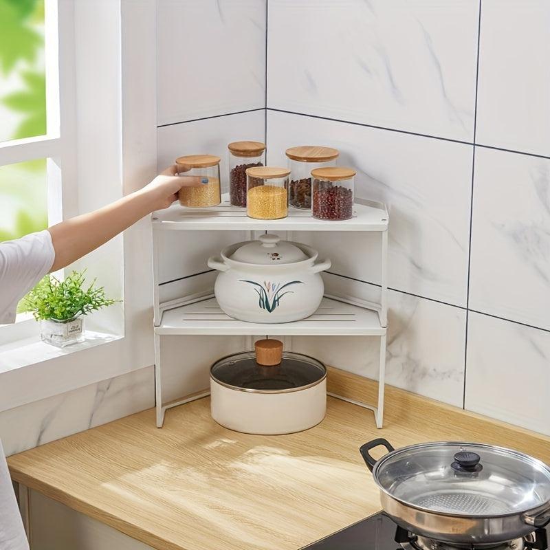 Kitchen Corner Shelf Perforation Countertop Triangle Shelf