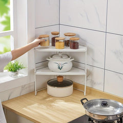 Kitchen Corner Shelf Perforation Countertop Triangle Shelf