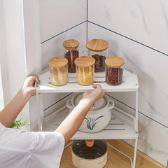 Kitchen Corner Shelf Perforation Countertop Triangle Shelf