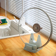 Pot Lid Holder Drain Rack: Kitchen Countertop Organizer