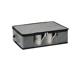 Storage Box with Dividers for Mugs and Cups - Organize Coffee Tea Glassware