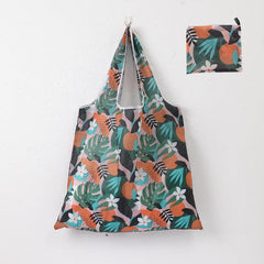 Reusable Floral Polyester Shopping Bag Machine Washable Grocery Bags