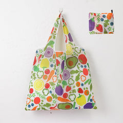 Reusable Floral Polyester Shopping Bag Machine Washable Grocery Bags