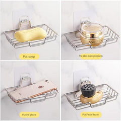 Stainless Steel Soap Rack Sink Sponge Holder Wall-mounted Drain Sink Caddy