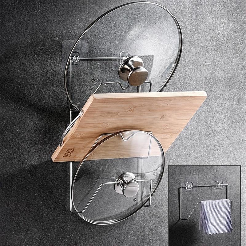 Stainless Steel Pot Cover Rack Wall Hanging Cutting Board Rack Kitchen Storage